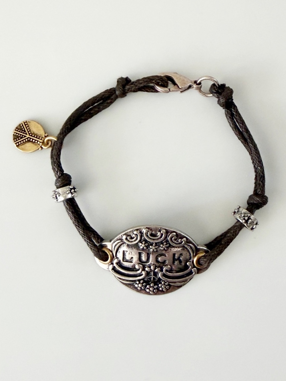 Lucky Brand Brown Silver Tone Bracelet Boho Hippie Western